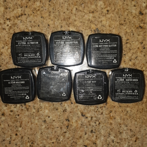 LOT OF 7 SINGLE NYX EYESHADOWS - Picture 2 of 2
